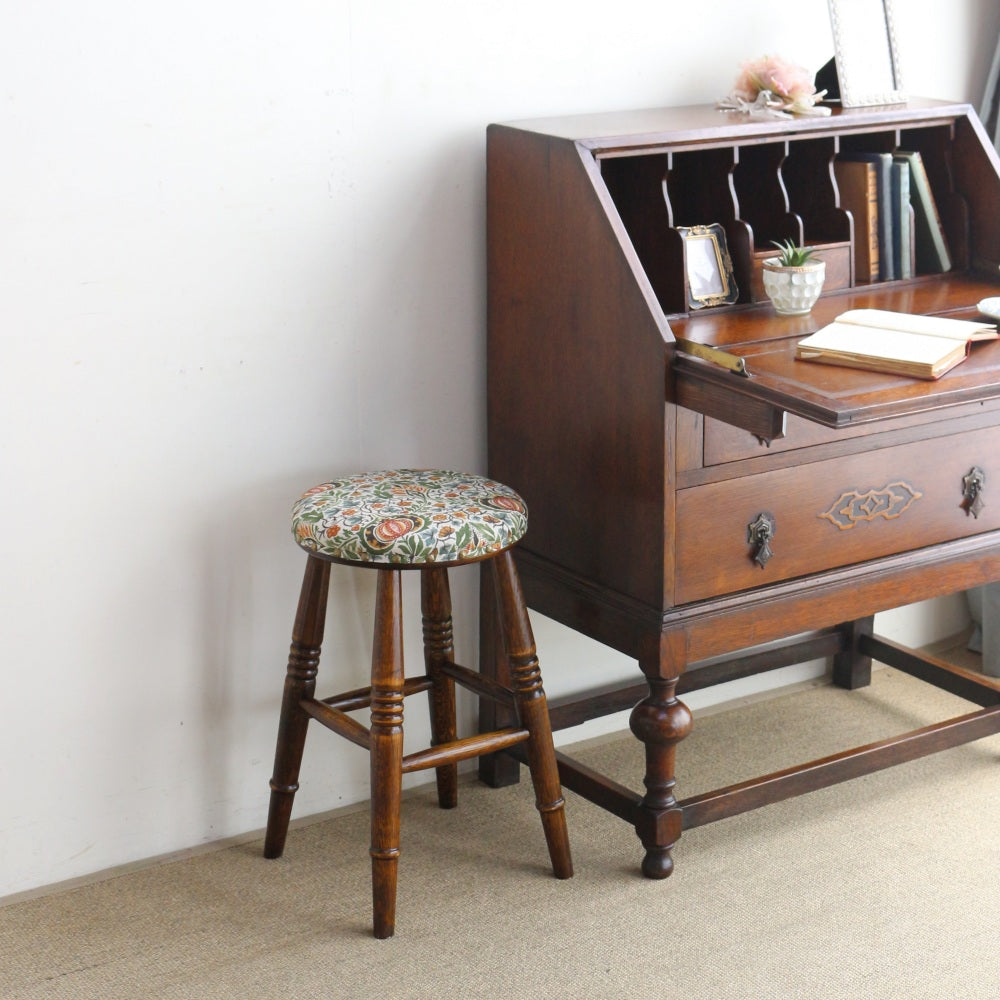 ウィリアム・モリスのテキスタイル(Little Chintz 408)♪  オリジナル・ロースツール OL-LS-LITTLE408D