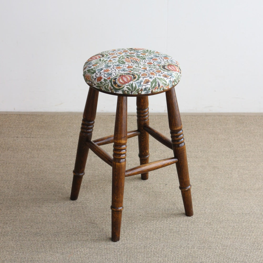 ウィリアム・モリスのテキスタイル(Little Chintz 408)♪  オリジナル・ロースツール OL-LS-LITTLE408D