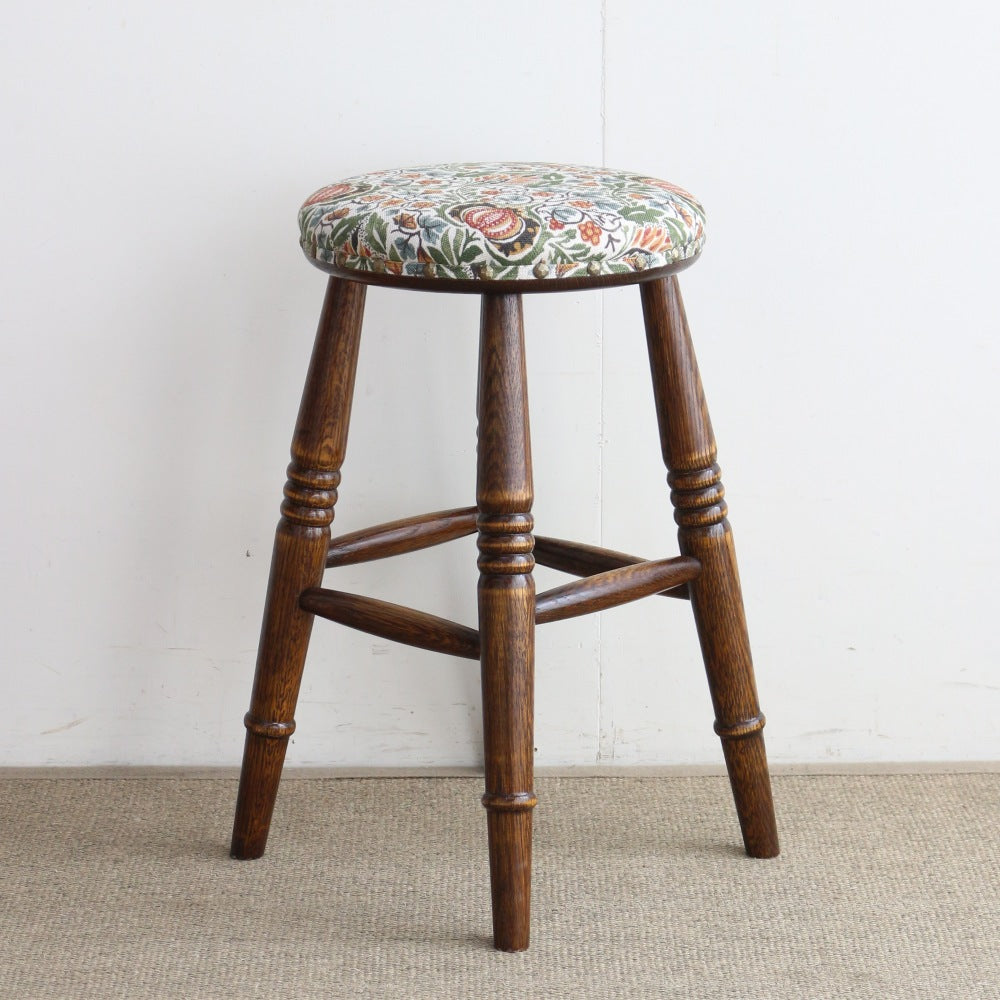 ウィリアム・モリスのテキスタイル(Little Chintz 408)♪  オリジナル・ロースツール OL-LS-LITTLE408D
