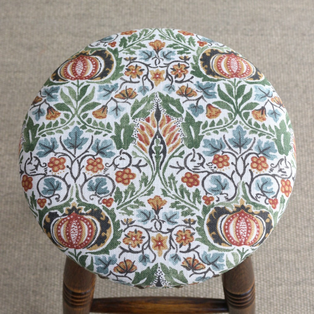 ウィリアム・モリスのテキスタイル(Little Chintz 408)♪  オリジナル・ロースツール OL-LS-LITTLE408D