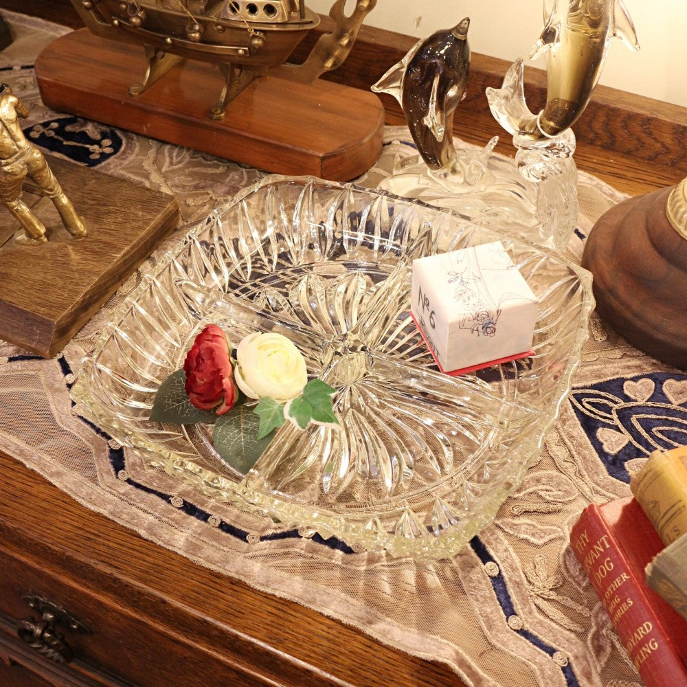 値下げ！北一硝子　飾り　大皿　ヴィンテージ 北一硝子飾り大皿ヴィンテージ