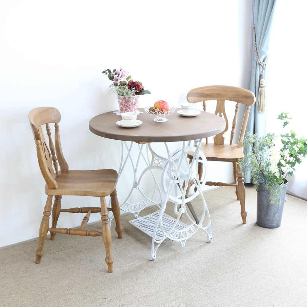 エレガントな形を楽しんで♪ ミシン脚テーブル 直径800mm VC-TOST80