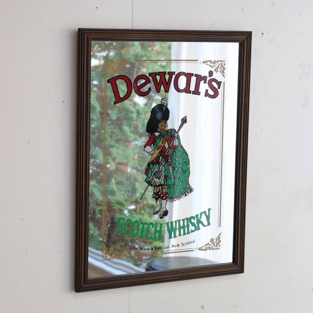 お部屋もオシャレに演出♪ ヴィンテージ パブミラー【Dewar's/デュワーズ】 VC100-237024