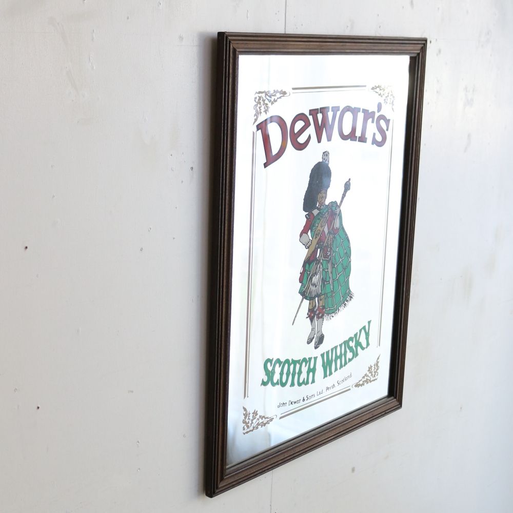 お部屋もオシャレに演出♪ ヴィンテージ パブミラー【Dewar's/デュワーズ】 VC100-237024