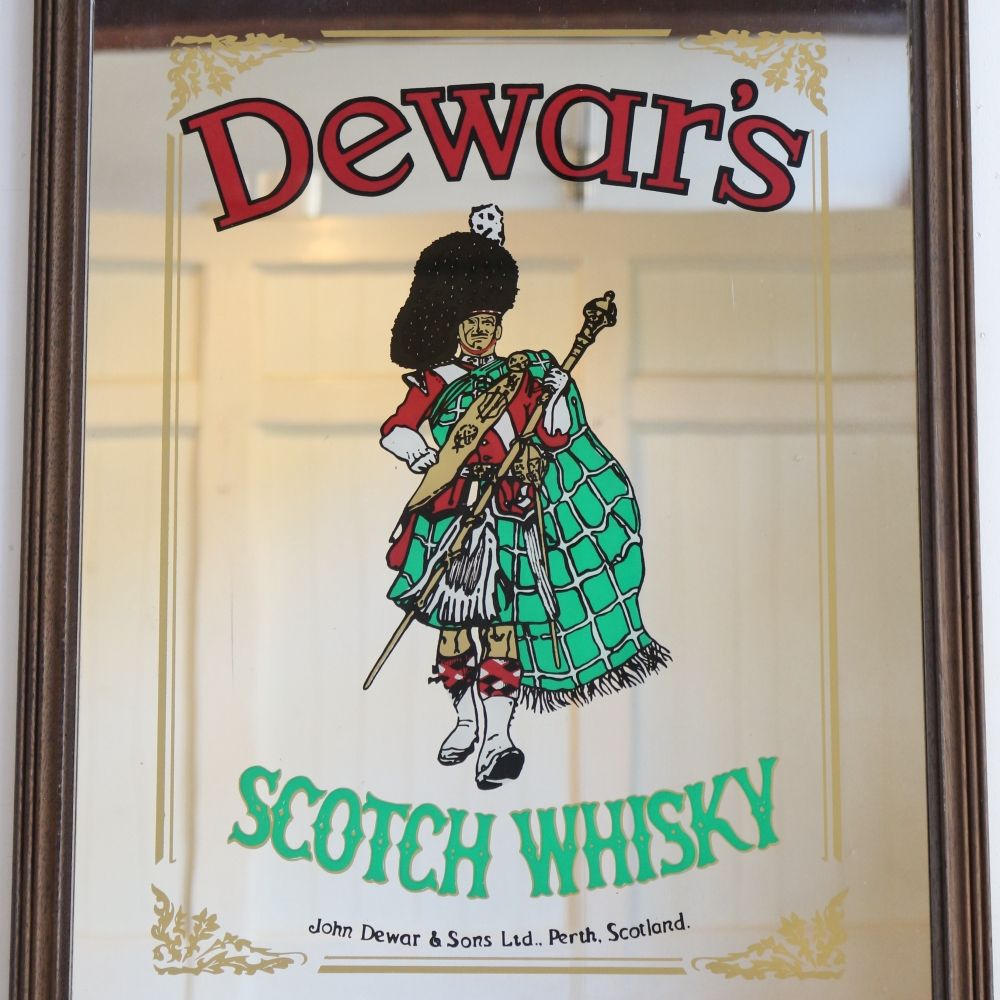 お部屋もオシャレに演出♪ ヴィンテージ パブミラー【Dewar's/デュワーズ】 VC100-237024