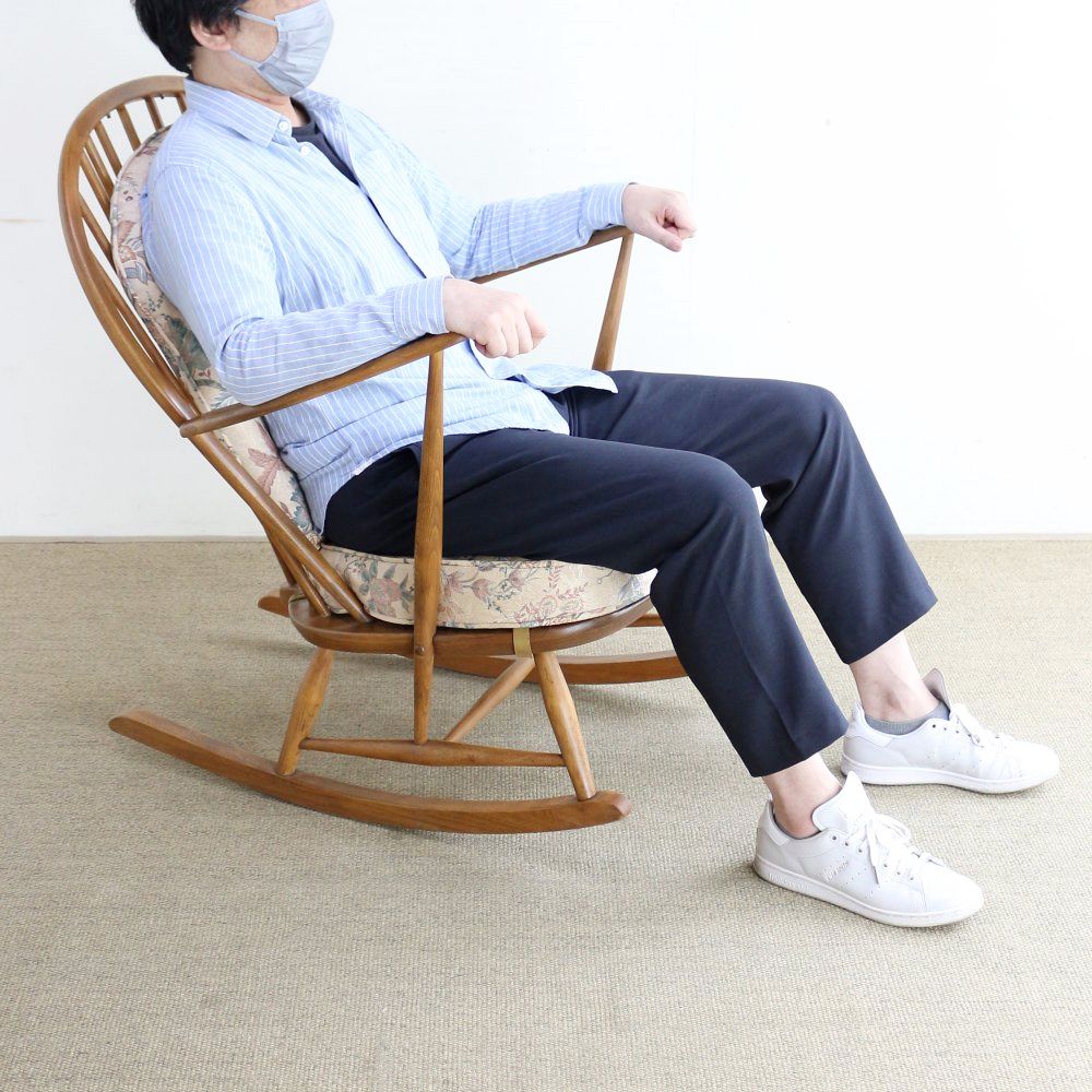 カワイイ花柄のアーコール♪ ロッキングチェア VC102-136