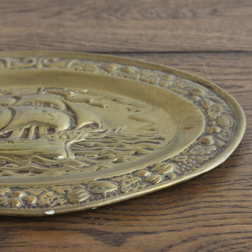 イギリスの船のモチーフ♪ 真鍮の壁飾り VC103-342003