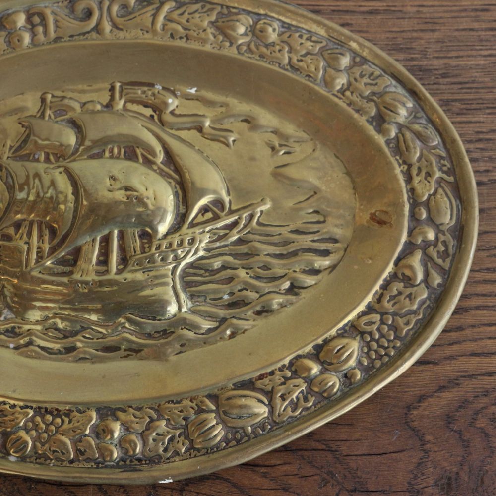 イギリスの船のモチーフ♪ 真鍮の壁飾り VC103-342003