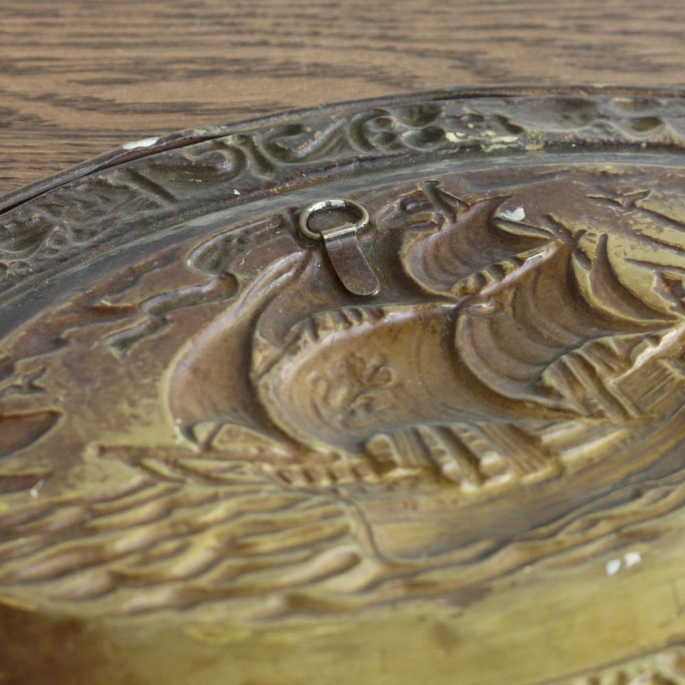 イギリスの船のモチーフ♪ 真鍮の壁飾り VC103-342003