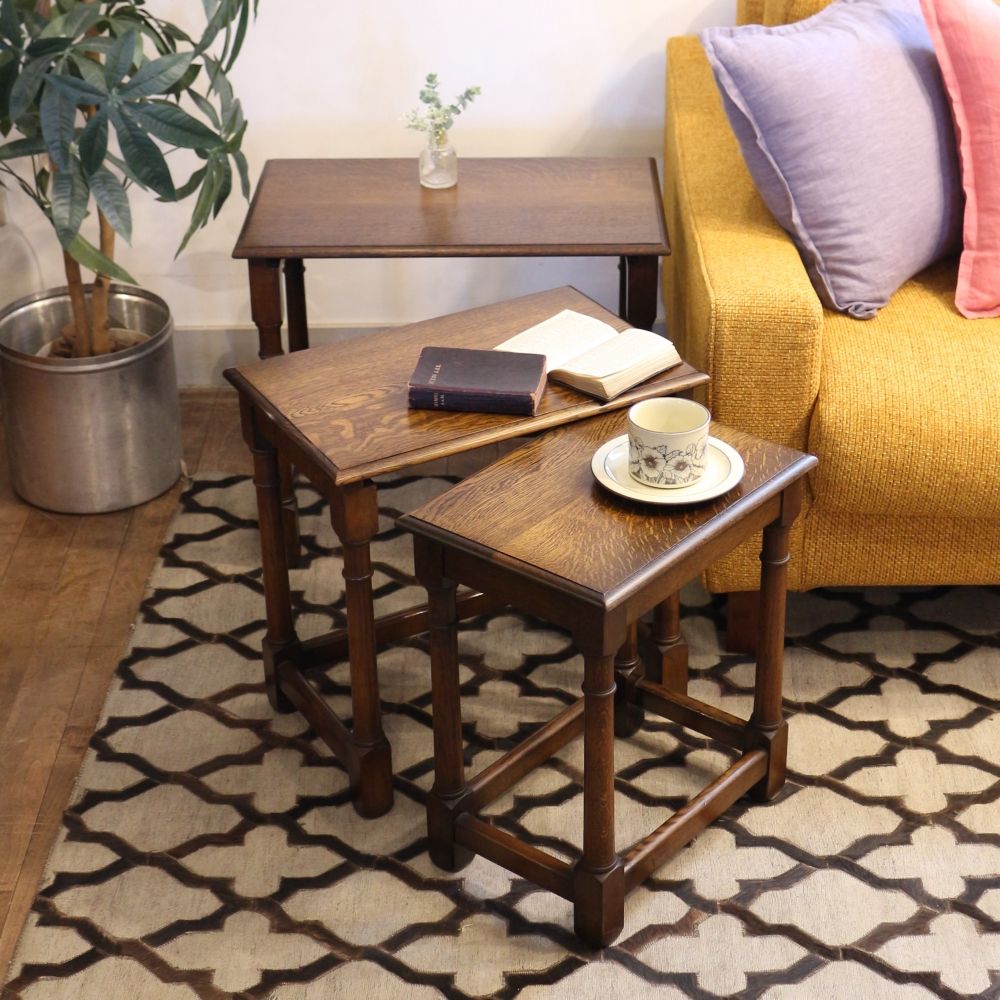 オークの味わい♪ ネストテーブル VC104-046