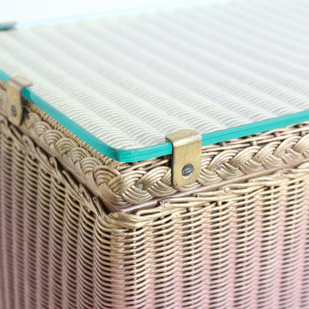 オシャレなガラス天板です♪ ロイドルームバスケット VC104-095