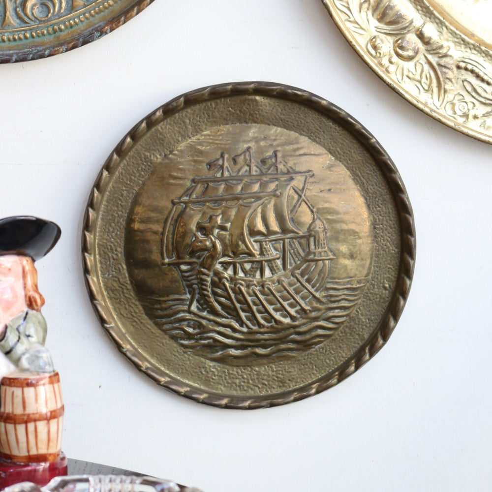 イギリスの船のモチーフ♪ 真鍮の壁飾り VC95-152009