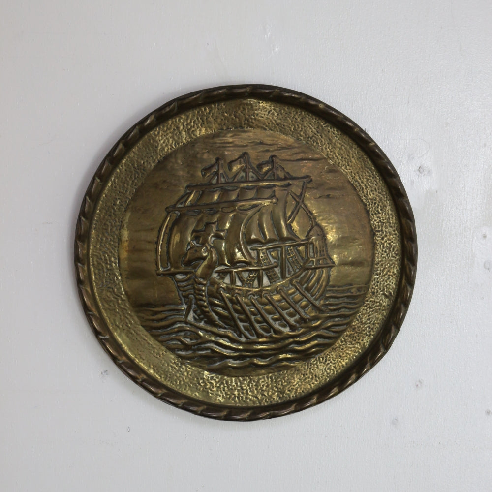 イギリスの船のモチーフ♪ 真鍮の壁飾り VC95-152009