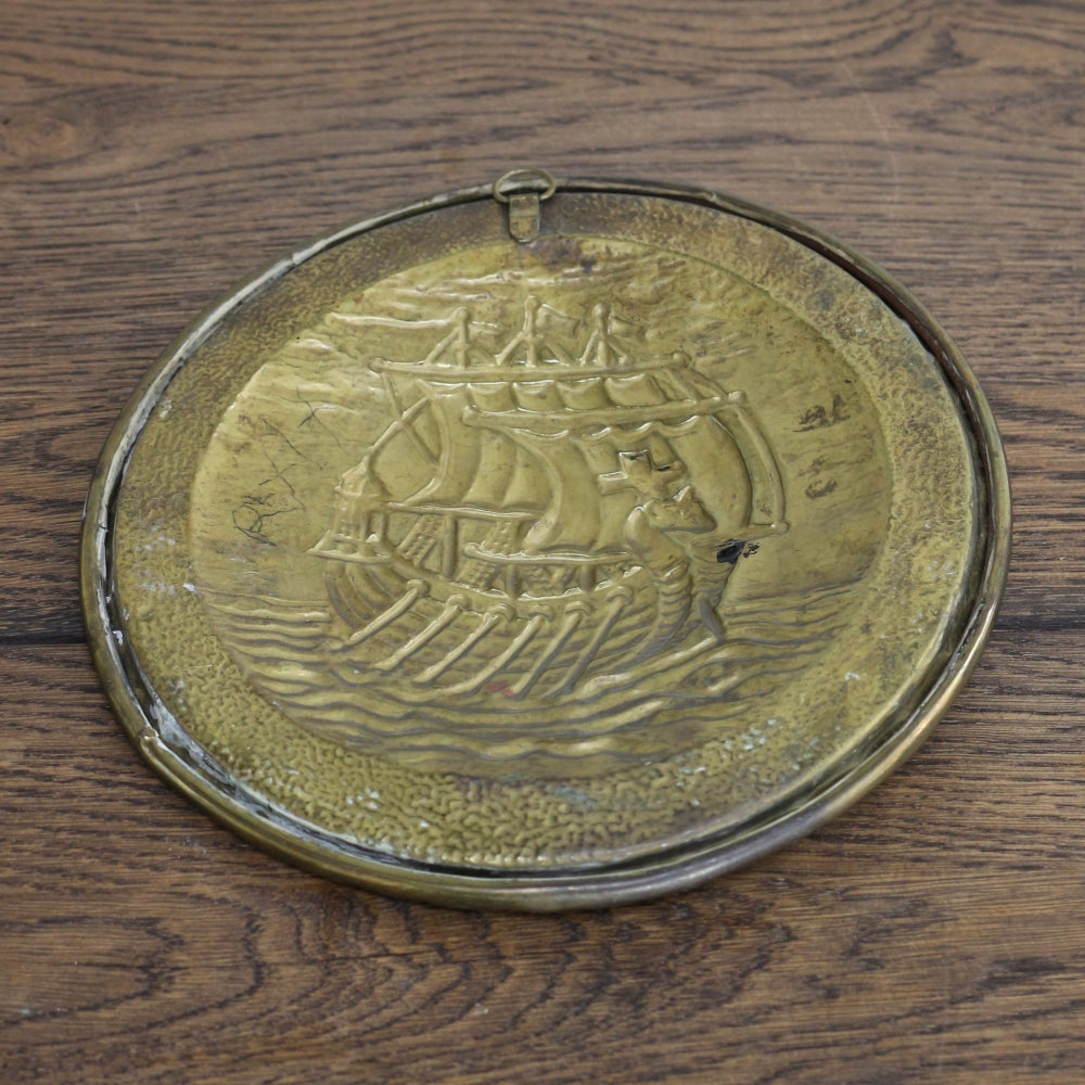 イギリスの船のモチーフ♪ 真鍮の壁飾り VC95-152009