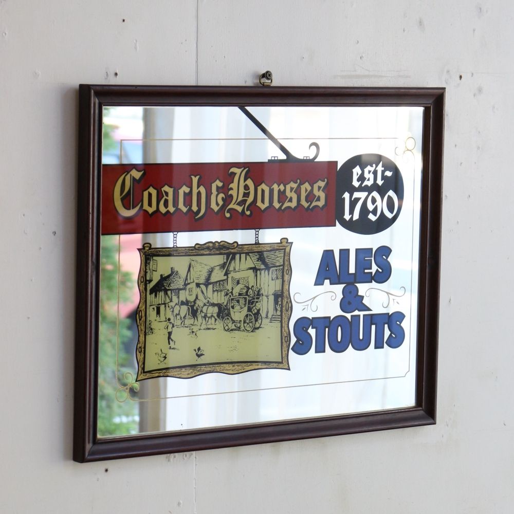 お部屋もオシャレに演出♪ ヴィンテージ パブミラー【Coach and Horses】 VC95-162011