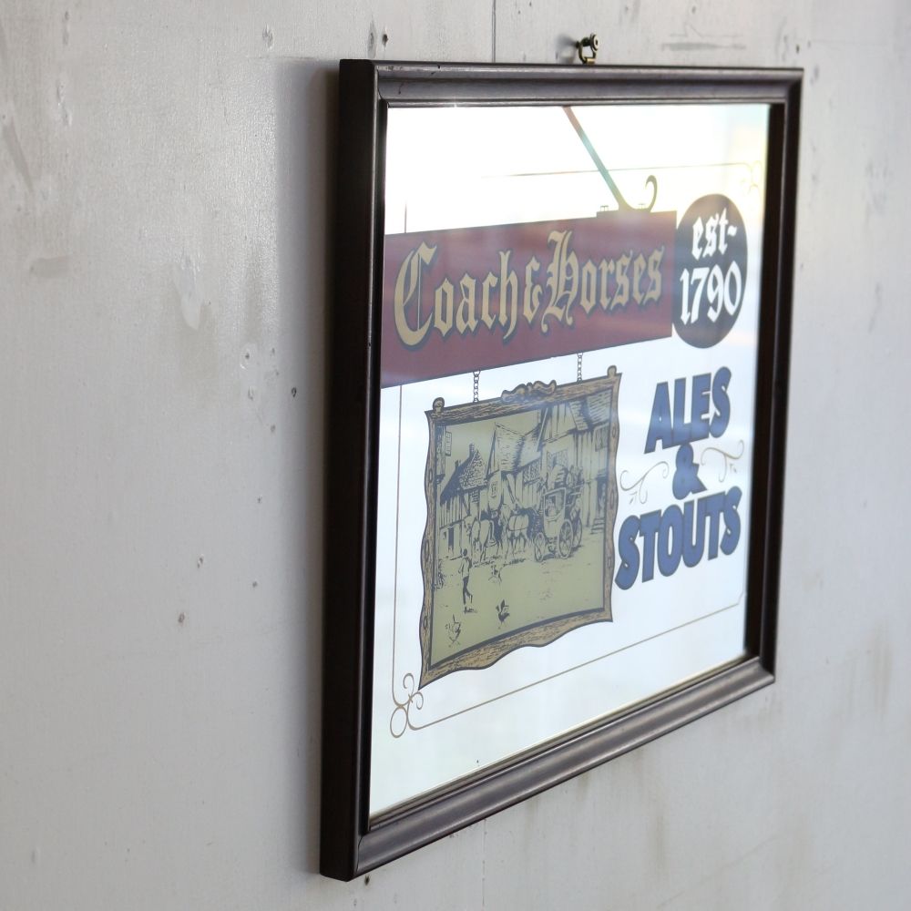 お部屋もオシャレに演出♪ ヴィンテージ パブミラー【Coach and Horses】 VC95-162011