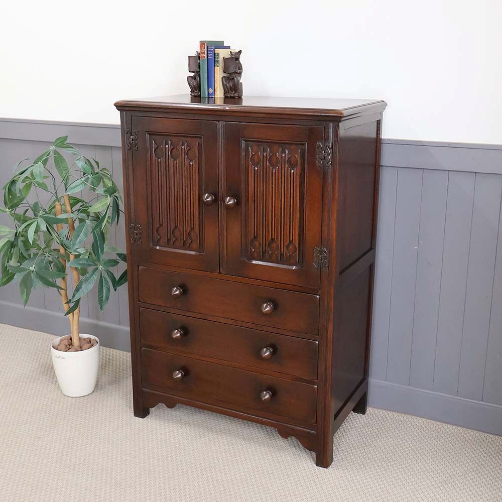 英国 イギリス アンティーク チューダー様式 リネンフォールド ブック