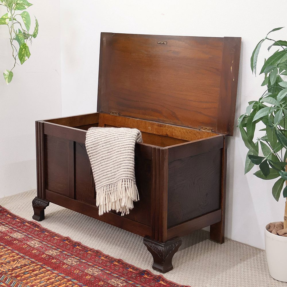 レトロ家具 幅60] レトロな花ガラスのチェスト 開き扉タイプ 完成品 Bruno