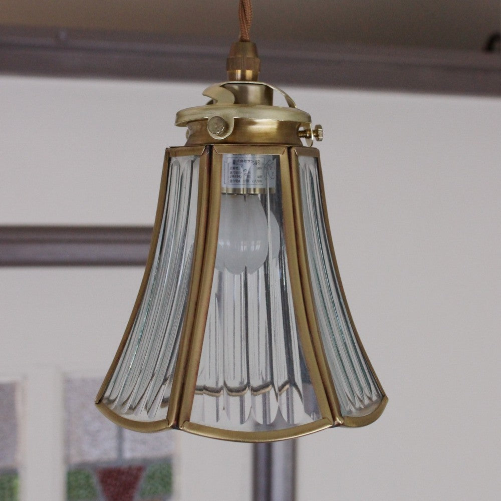 アンティーク ランプ　⭐️お値引品 ヴィンテージ アンバーガラス ペンダントランプ C｜アンティーク照明