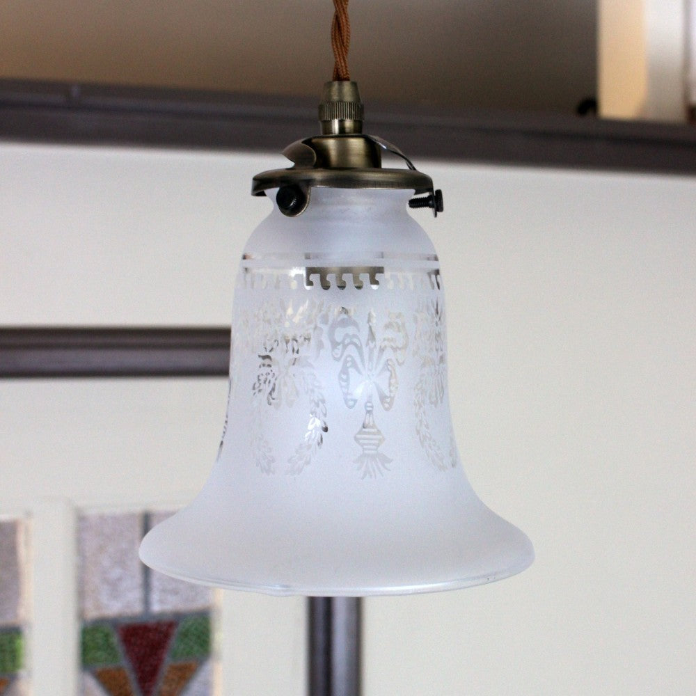 アンティーク ランプ　⭐️お値引品 ヴィンテージ アンバーガラス ペンダントランプ C｜アンティーク照明