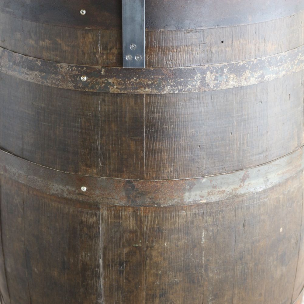 【受注生産品】パブの雰囲気を楽しめます♪　オシャレなオーク樽のバーテーブル（直径100cm）　KK2-YU1-OLTT1000ROU