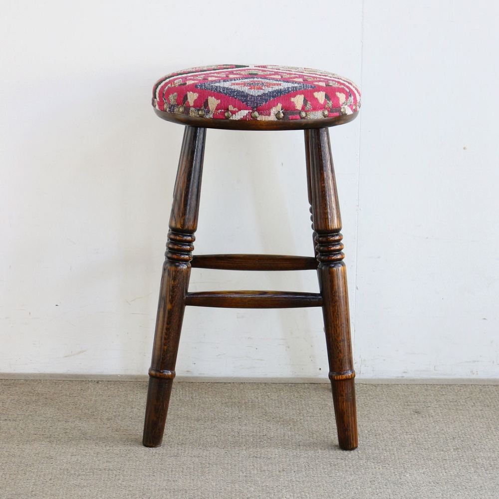 【受注生産品】当店オリジナル♪ 赤いテキスタイルのロースツール OL-LS-GIBSON11 – アンティーク家具と雑貨の店 ビクトリアンクラフト