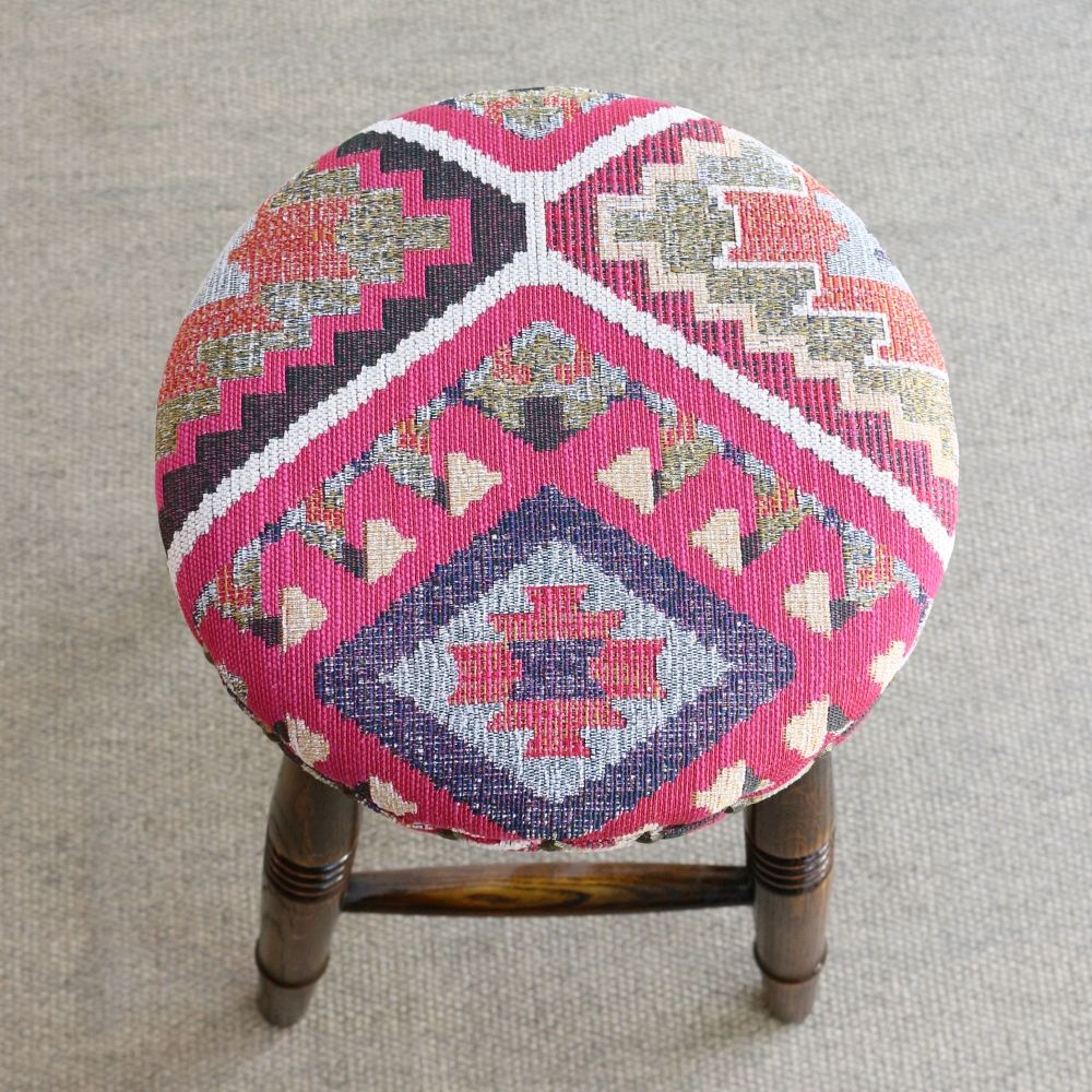 【受注生産品】当店オリジナル♪ 赤いテキスタイルのロースツール OL-LS-GIBSON11 – アンティーク家具と雑貨の店 ビクトリアンクラフト